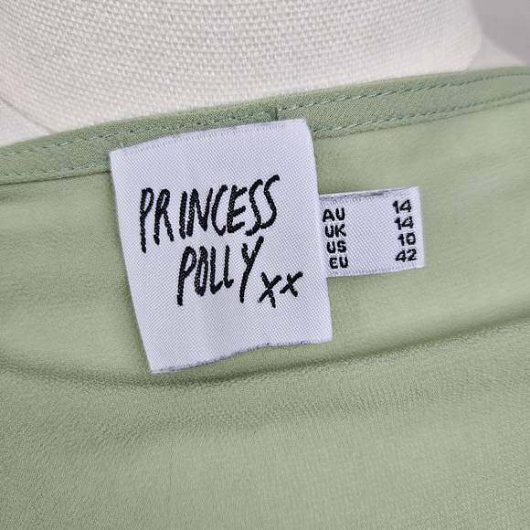 Princess Polly Green Mesh Tie Front Cardian Bell Sleeve Sz 10 Hippie Boho Fairy - Picture 5 of 7
